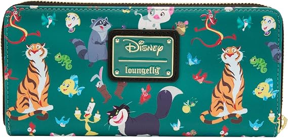 Loungefly Disney Wallet Princess Sidekicks Print Zip Faux Leather Clutch