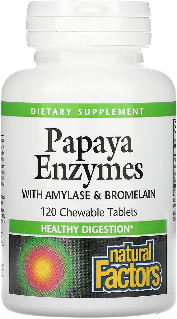 Natural Factors - Papaya Enzymes, Promotes Healthy Digestion, 120 Chewable Tablets