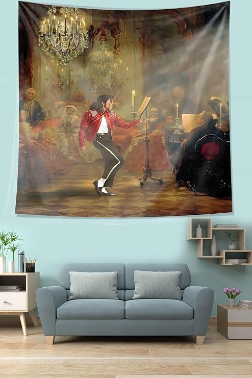Ontheclouds Michael Jackson Sanatsal Leke Tutmaz Kumaş Duvar Örtüsü Duvar Halısı Tapestry, 100 x 100