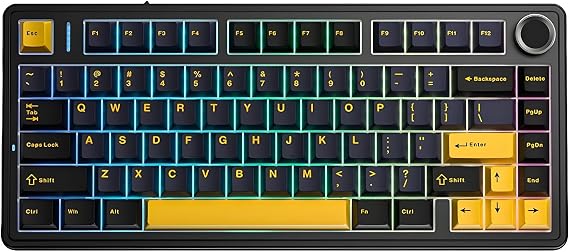 Aula F75 Mekanik RGB TKL Reaper Switch Kablosuz Makrolu Hot Swap Klavye Siyah