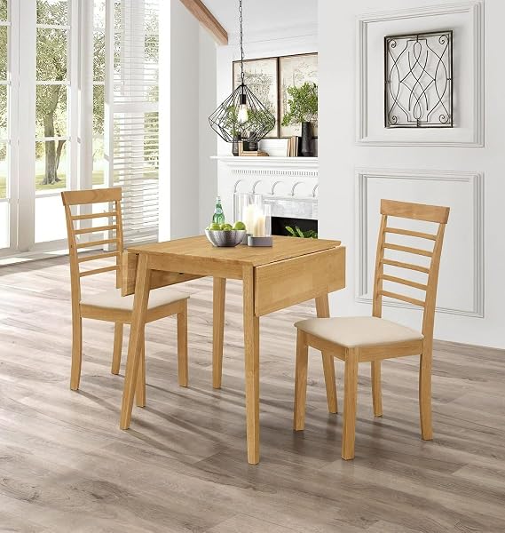 Hallowood Furniture Ledbury Light Oak Foldable Dining Table and 2 Chairs
