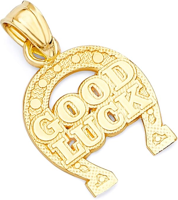 GoldenMine 14k Yellow Gold Lucky Horsehoe Pendant