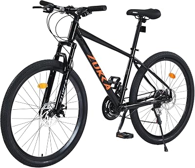 ZUKKA 26 Inch Mountain Bike 24 Speed Mountain Bike Steel Frame Adult Bicycle with Suspension Fork, Dual Disc Brake for Womens Mens Multiple Color