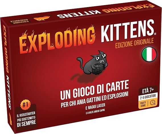 Asmodee - Exploding Kittens - Card Game, Party Game, 2-5 Players, 7+ Years, Edition in Italian