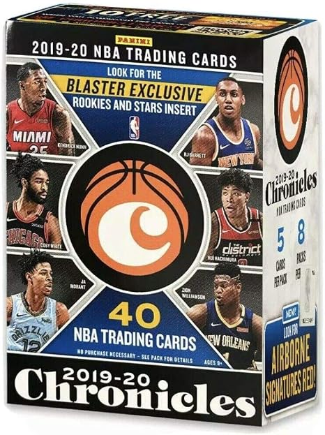 2019-20 Panini CHRONICLES Basketball Blaster Box - 40 Total Cards - Chase Zion Williamson, Ja Morant, Coby White, Tyler Herro Rookie Cards - Find Blaster EXCLUSIVE Pink Parallels!