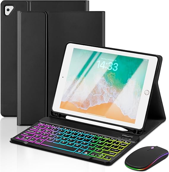 Case with Keyboard Mouse for iPad 2018 6th/2017 5th 9.7 inch Generation