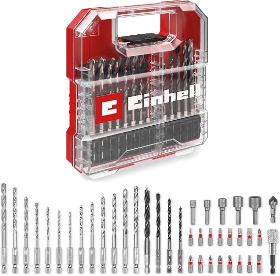 Orijinal Einhell L-CASE 40 parçalı uç ve matkap seti (25 mm uçlar, hızlı değiştirilebilir uç tutucu, lokma anahtar, havşa, metal, beton ve ahşap matkap uçları, saklama kutusu dahil) - 49109053