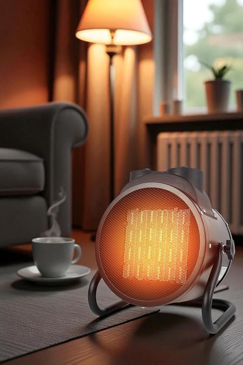 3000W Elektrikli Isıtıcı Fan - 3 Kademeli - 3 Saniyede Hızlı Isınmalı Üflemeli Fan - 45°C Isıtma (Siyah)