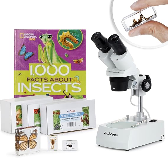 AmScope SE306R-BKI-INST Student Stereo Microscope, 20X-40X