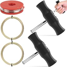 Car Windshield Removal Tool with 2 T-Shaped Handle, 3 Rolls High-Carbon Steel Glass Cutting Wire, Auto Windscreen Tools Kit, Universal Windshield Repair Accessories Set for Disassembly Car Window