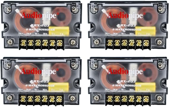 300 Watts 2 Way Crossover - (4 Pack) Passive Car Audio Speaker Tweeter Mids and Highs CRX-203