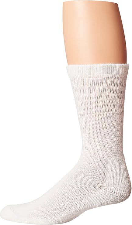 Thorlos Advanced Diabetic Crew Single Pair White MD (Men's Shoe 5.5-8.5)