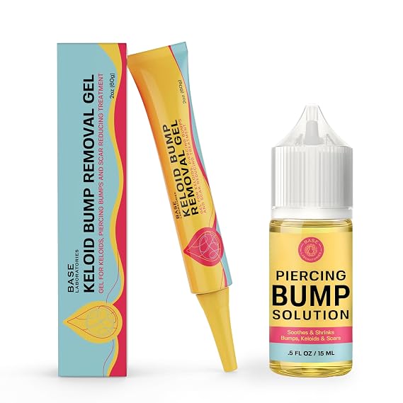BASE LABORATORIES Piercing Keloid Bump Duo, Bump Solution Oil & Removal Gel