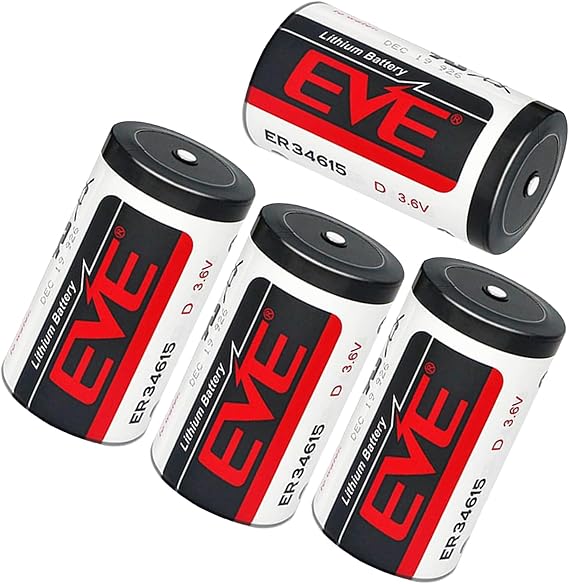 4Pcs 3.6V 19000mAh EVE ER34615 D Cell Lithium Battery High Capacity Li-SOCl2 Non-Rechargeable Battery