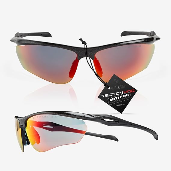 Riley Cypher Eye Protection Safety Glasses for Work – Lightweight and Adjustable with Clear Anti-Fog, Scratch-Resistant Lenses, No-Slip Grips & UV Protective Glasses