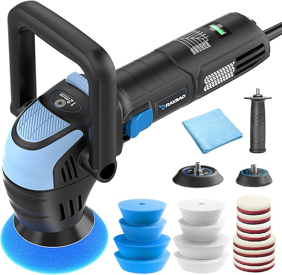 Mini Polisher, 750W 2/3inch Plate 12mm Orbital Buffer for Car Polishing