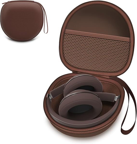 Headphone Headset Case for Folding Headphone, Brown