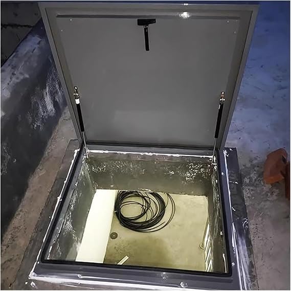 Roof Hatch Flat Roof Security Door, 20 22 24 26 29 30 36 38 inch Custom Maintenance Roof Access Hatch, Patio/Pergola/Attic Exit Roof Rainproof Cover Plate, Square Galvanized-Metal Panel(38"Lx24"W)