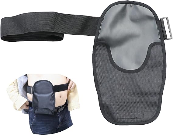 Ostomy Bag Covers Waterproof Colostomy Bag Covers with Adjustable Elastic Fixation Band, Universal Stoma Pouch Cover for ileostomy Ostomy Supplies for Women Men(Black)