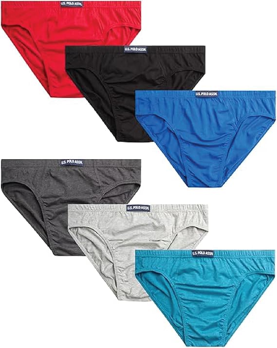 U.S. POLO ASSN. Mens Bikini Briefs 6 Pack Cotton Underwear with Pouch