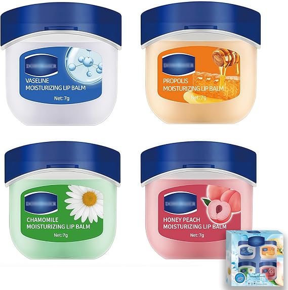 4PCS Moisturizing Lip Balm Set, Non-sticky Lip Care Multipack