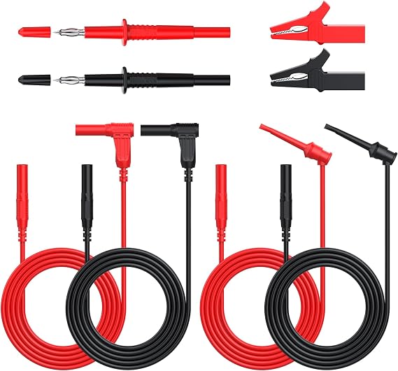 Neoteck Multimeter Test Leads 8pc Kit CAT III 1000V 4mm Banana Jacks