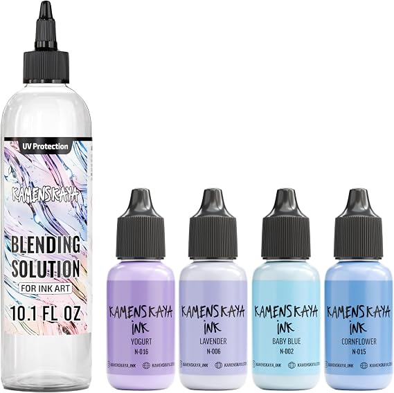 Kamenskaya Alcohol Ink Set with Alcohol Ink Blending Solution