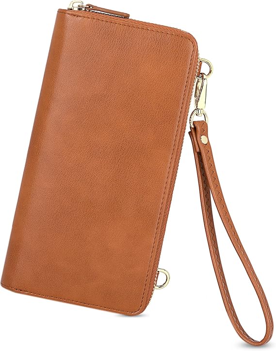 nuoku Wallet for Women Credit Card Holder Cell Phone Purse Sofa PU Leather Wallet with RFID Blocking Clutch Wristlet