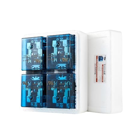 JQX-62F-2Z AC 110V 80A Electromagnetic Relay Set 4 pack with Ring Terminal Copper Crimp Connector, Din Rail and Terminal Blocks End Stopper Bracket