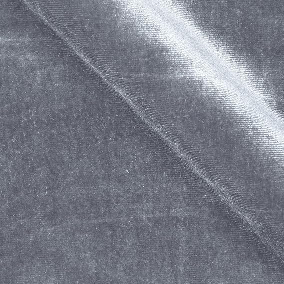 The Fabric Exchange Stretch Velvet Gray / Sold by the Yard / 58" Wide
