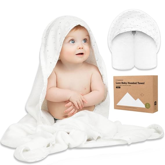 KeaBabies Hooded Baby Towel for Newborn, Baby Bath Towels (KeaStory, 35x35)