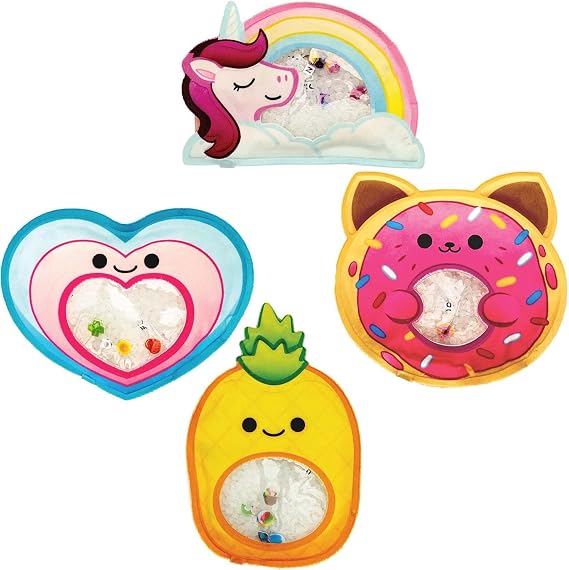 BIZYBOO - Hide n Seek Busy Bag Characters - Hidden Object Search Problem Solving Sensory Puzzle Matching Game for Kids 3 and Up - Bundle (Daisy, Peaches, Aloha, Joy)