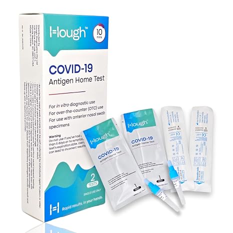 Hough | Covid 19 Antigen Home Test - Rapid Test - FDA Cleared OTC At-Home Self Test - Results in 10 Minutes with Non-invasive Nasal Swab, Easy to Use Without Discomfort (2)