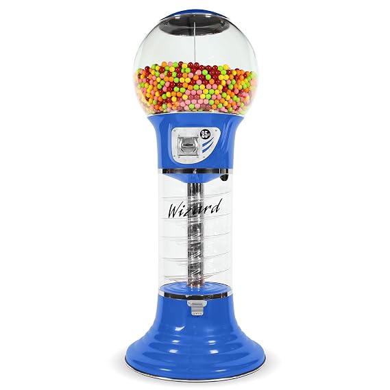 Giant Gumball Machine with Stand - Commercial Bubble Gum Machine 5`6" Spiral Gumball Vending Machines - Free Spin Coin Mechanism - Dispenses 1 Gumballs - BLUE
