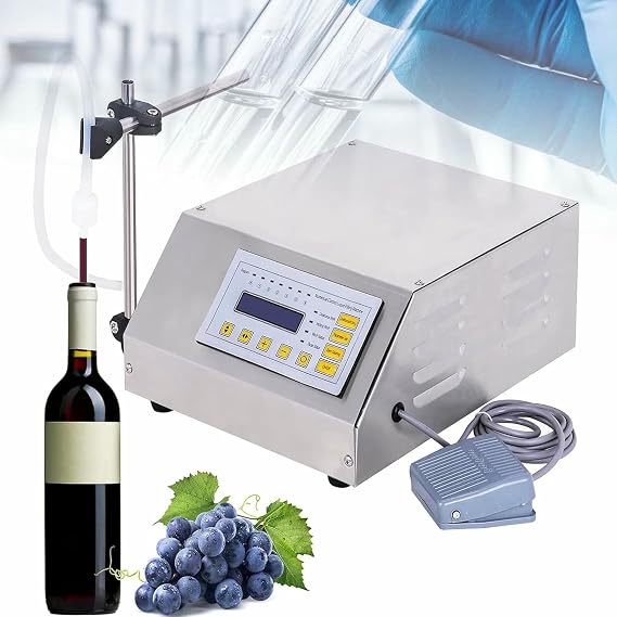 Liquid Filling Machine, Automatic Fluid Filling for 3-3500 Ml Bottles, Digital Control Pump Filler for Perfumes, Water and Juices
