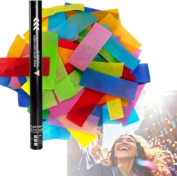 Confetti Cannons 25 Pack, 80cm/31.5inch Colorful Confetti Poppers Party Poppers for Wedding Celebration Birthday Party Celebration Baby Shower Decorations Christmas New Year E
