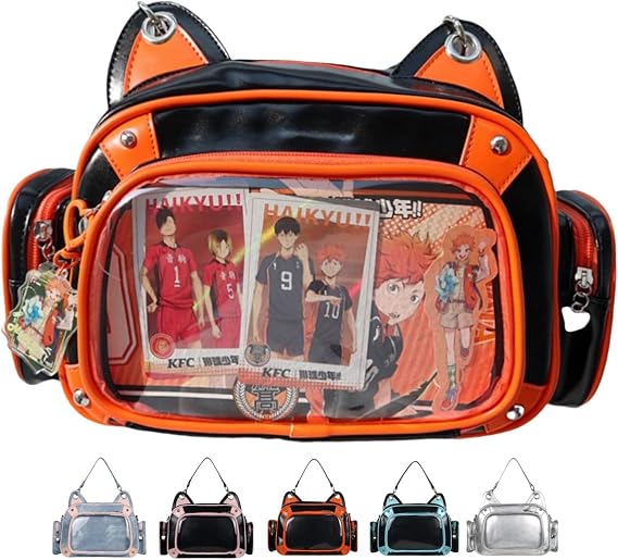 Cat Ita Bag Pin Display Backpack for School Preppy Backpack for Girls Ita Crossbody with Insert Shoulder Bag