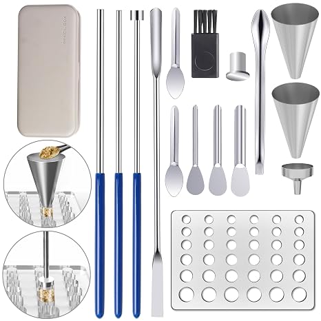 Capsule Filling Tray Kit - Capsules Tools for Maker All Size Empty Gel Capsules 000 00 0 1 2 3 4 5, Lab Spoons Spatulas Scoops Tool