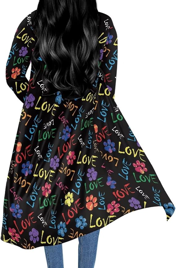 HUIACONG Women Long Open Front Cardigan Shall Kimono Sheer Cover Up Size S-6XL