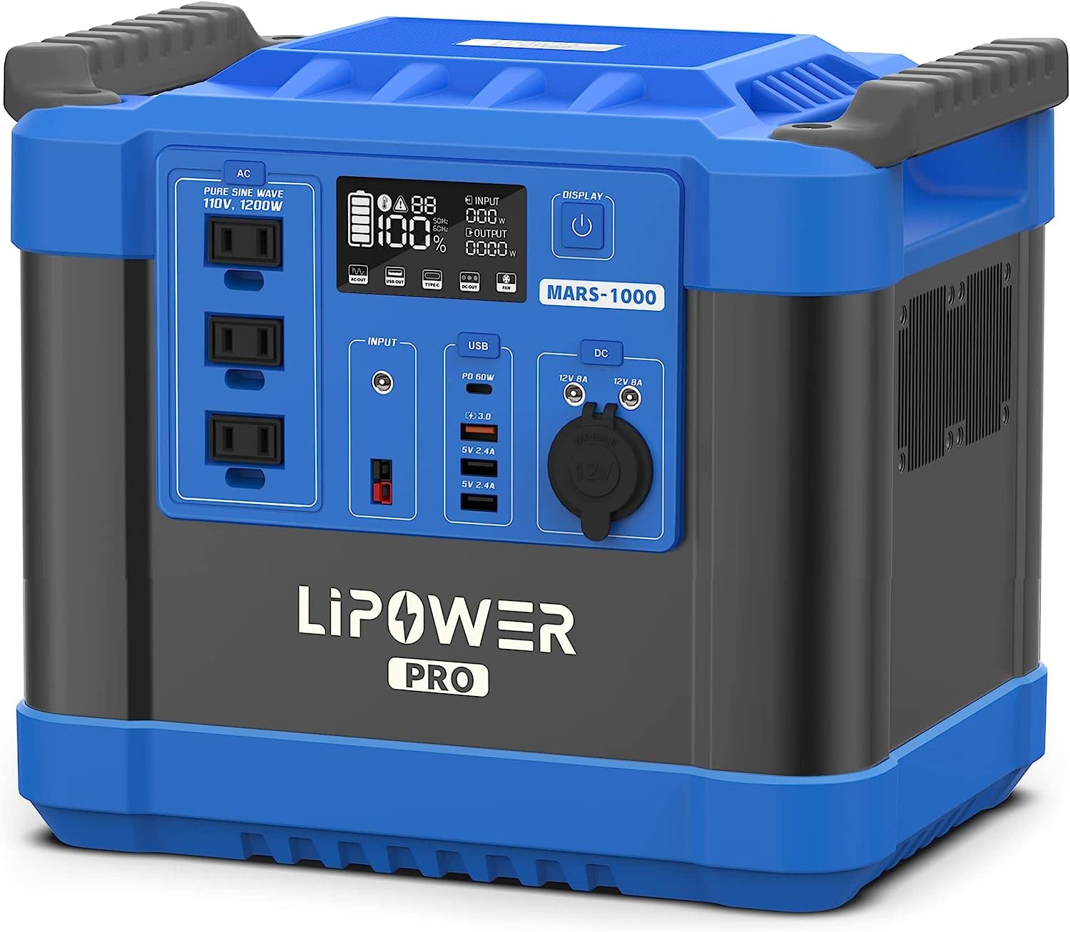 LIPOWER Portable Power Station 1200W960Wh Solar Generator, VDL HS1200 LiFePO4 Battery Generator, for UPS, Outdoor, Camping, RV, Emergency