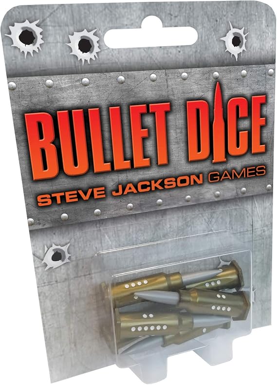 Bullet Dice | 6 Pcs | Custom Molded | Six-Sided | Pearlized Dice | Tabletop Roleplaying Games | RPG | from Steve Jackson Games