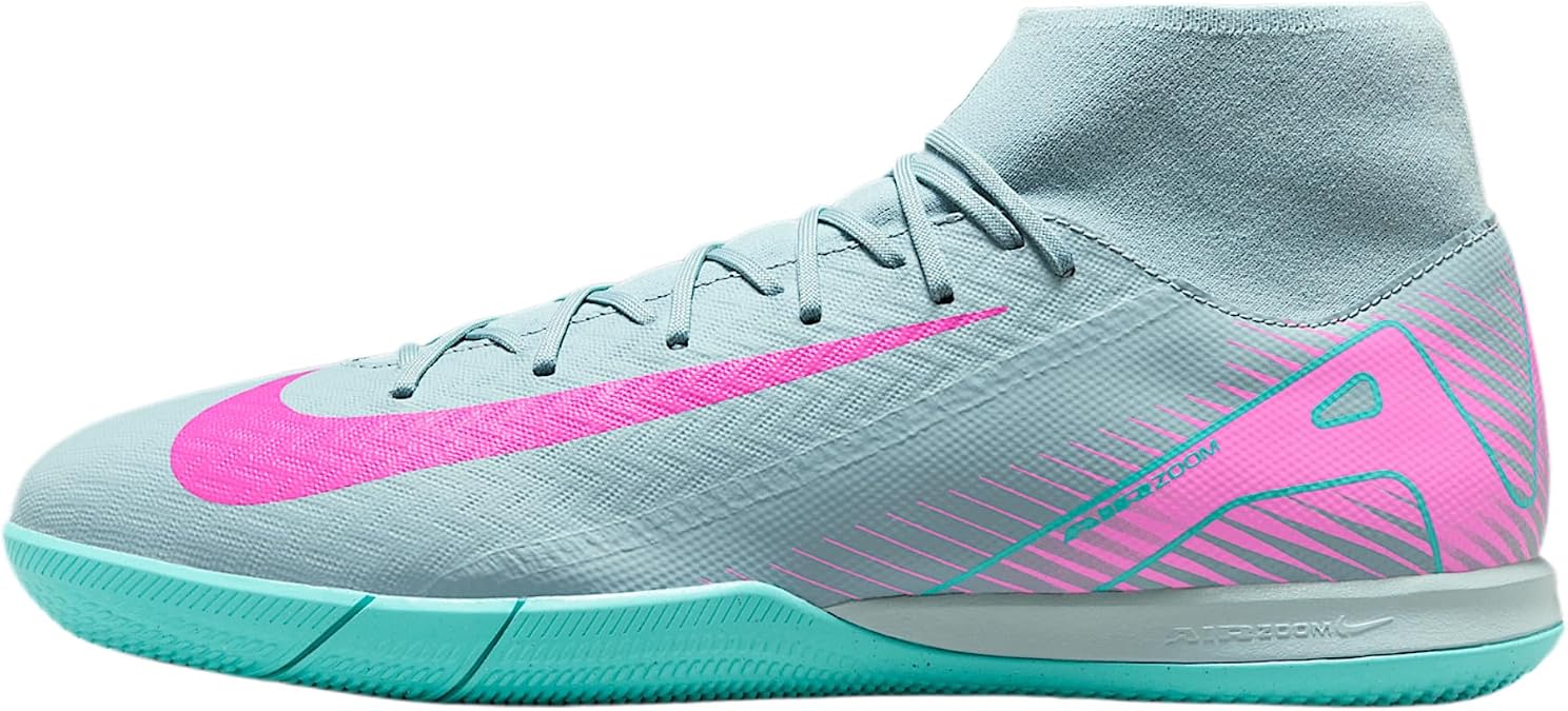 Nike Mercurial Superfly 10 Academy IC High-Top Soccer Shoes (FQ8332-301, Ocean Cube/Pink Blast) Size 11