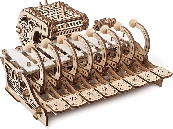 UGEARS Celesta 3D Mechanical Puzzle 3D Wooden Puzzles for Adults - Wooden Model Kits for Adults Musical Instruments for Adult Piano, Music Box and Xylophon Brain Teaser, Hobby Set