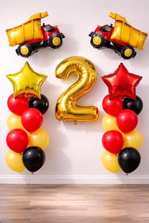 Exploded Gone 2 Year Old Construction Themed Birthday Party Celebration Set