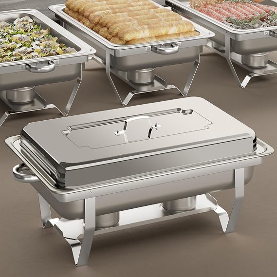 Chafing Dishes for Buffet 4 Pack, 9 QT Full Pan Stainless Steel