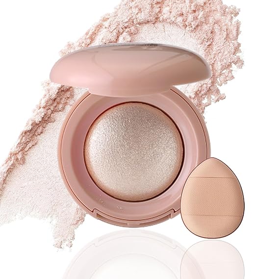 Baked Highlighter Powder Palette,Buildable Lightweight Shimmer Makeup 04#