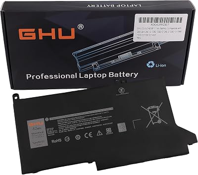 GHU DJ1J0 42Wh 11.4V Battery Compatible with Dell Latitude 12 7280 7290 E7280 E7290 13 7380 7390 E7380 E7490