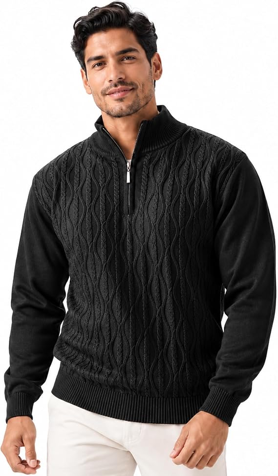 Stacy Adams Men's Sweater, Solid Cable Knit Twist