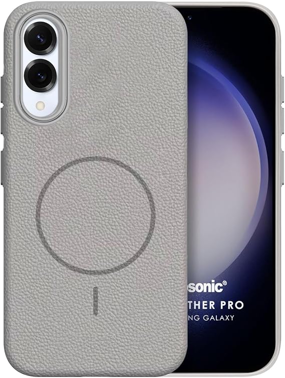 Microsonic Samsung Galaxy S25 Edge Case MagLeather Pro Gray [Case Compatible with Galaxy S25 Edge - Grey]