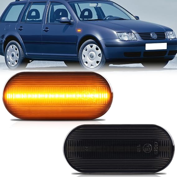 2 x Side Turn Signal Lights for VW Golf Mk3 Mk4 Bora Beetle Polo Jetta Sharan Lupo Multivan Transporter T5 Vento Amarok Camper Caddy III (2K) LED Side Lights with Canbus Error Free